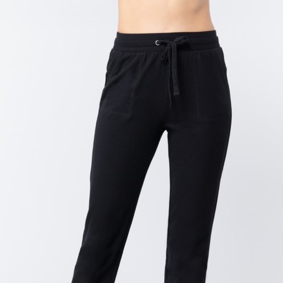 Black Cotton Blend Jogger Sweatpants - Picture 2 of 4